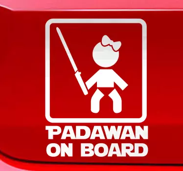 Padawan Girl Baby on Board Sticker - TenStickers
