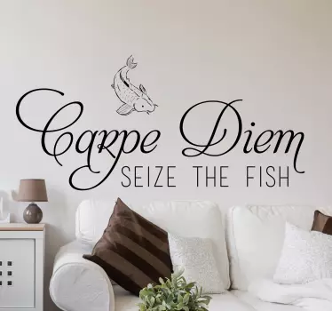Carpe Diem Fish Motivational Wall Sticker - TenStickers