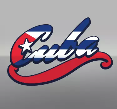 Adhesivo bandera de Cuba lettering - TenVinilo