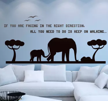 Elephant Silhouettes Motivational Wall Sticker - TenStickers