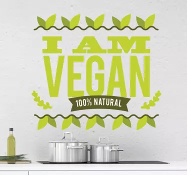 Sticker I am Vegan 100% - TenStickers