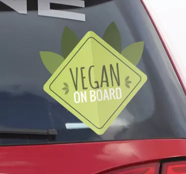 klistermærke vegan on board - TenStickers