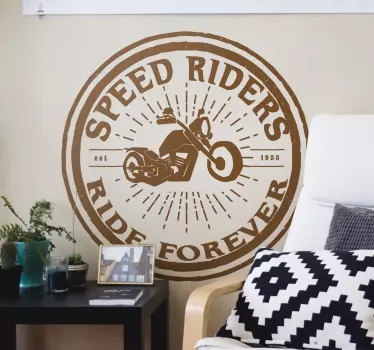 Speed riders motorbike sticker - TenStickers