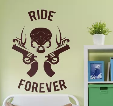 Ride forever motorbike sticker - TenStickers