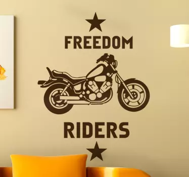 Sticker moto freedom riders - TenStickers