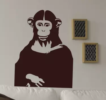 Mona Lisa Chimp Wall Sticker - TenStickers