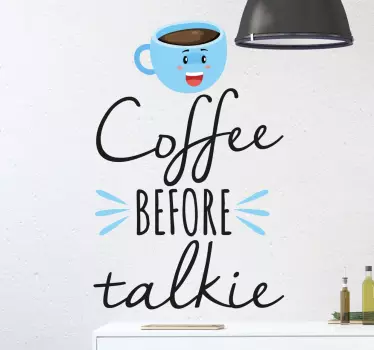 Cafea înainte de autocolant textie talkie - TenStickers