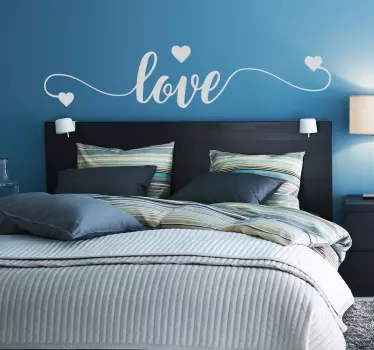 Nálepka s límcem na zeď s láskou na postel - TenStickers