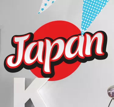 Japanese Flag Sticker Lettering - TenStickers