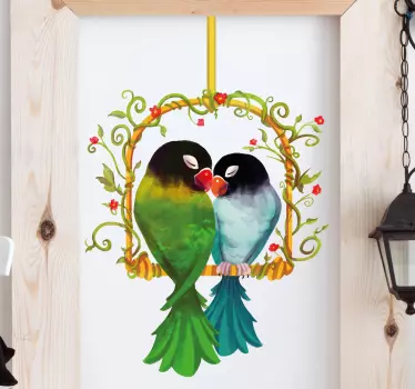 Muursticker verliefde vogels - TenStickers