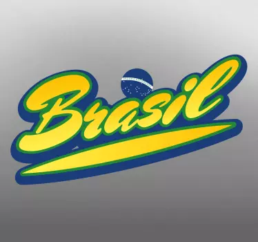 Pegatina bandera de Brasil lettering - TenVinilo