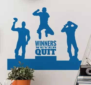 Winners never quit wall sticker - TenStickers
