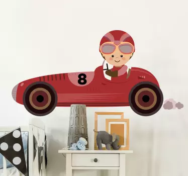 Samolepka ilustrace závodní auto - TenStickers