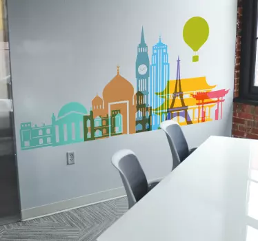 Amazing vinyl famous places wall sticker - TenStickers