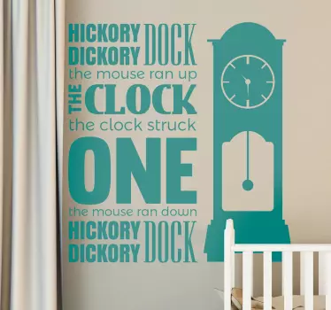 Hickory Dickory Dock Sticker - TenStickers