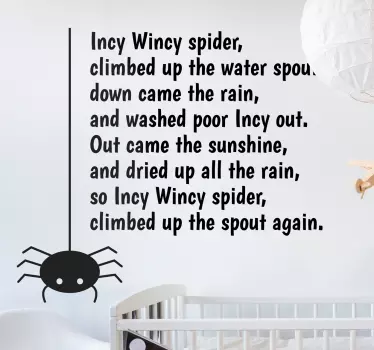 Incy Wincy Spider Children's Wall Sticker - TenStickers