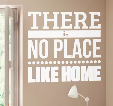 No Place Like Home Wall Sticker - TenStickers