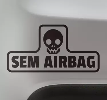 No airbag  skull car vinyl sticker - TenStickers
