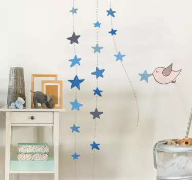 Hanging Stars Wall Sticker - TenStickers