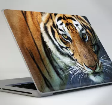 Sticker ordinateur photo tigre - TenStickers