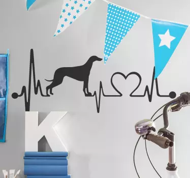Greyhound heartbeat wall sticker - TenStickers