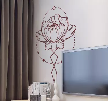 Modern rose floral wall sticker - TenStickers