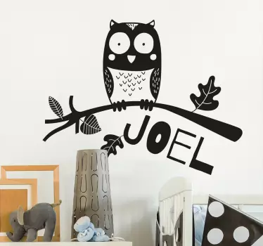 Customizable Owl illustration sticker - TenStickers