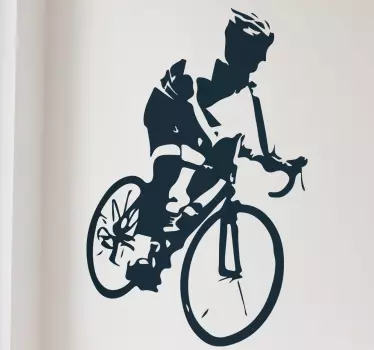Sticker silhouette cyscliste Mountain Bike - TenStickers