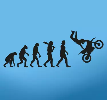 Motociklo žmogaus evoliucija motociklo lipdukas - „Tenstickers“