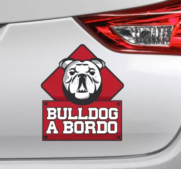 Pegatina coche Bulldog a bordo - TenVinilo