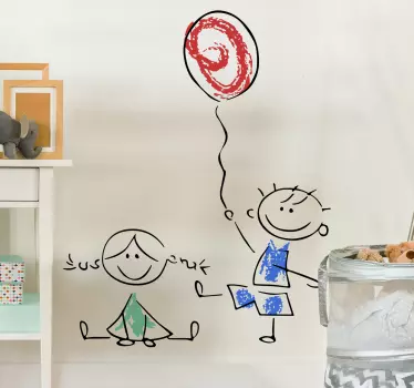 Sticker enfant dessin garçon et fille - TenStickers