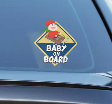 Sled baby on board sticker - TenStickers