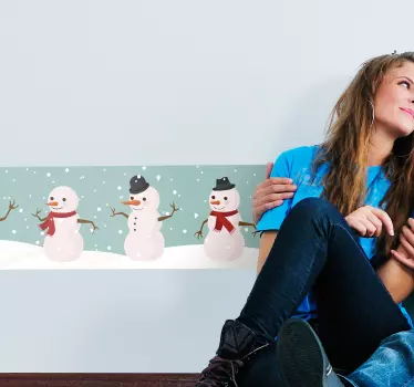 αυτοκόλλητο χιονάνθρωποι Χριστούγεννα - TenStickers