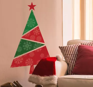 Trikampio eglutės kalėdinis lipdukas - „Tenstickers“