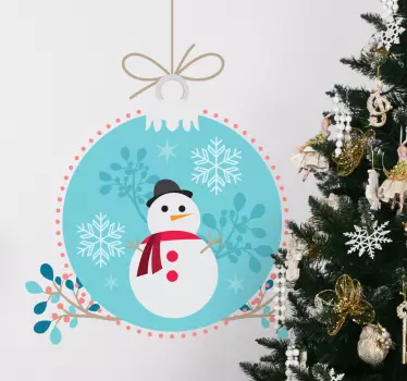 Snowman ball christmas sticker - TenStickers