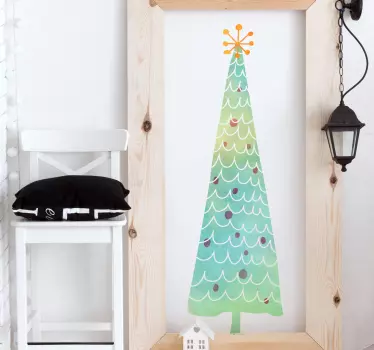 Autocolante decorativo árvore natal colorida - TenStickers