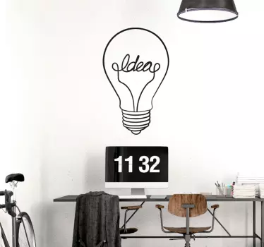 Light bulb text wall sticker - TenStickers