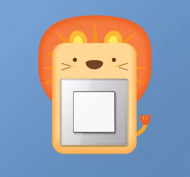 Cute lion light switch sticker - TenStickers
