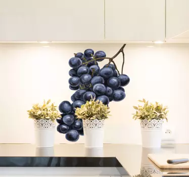 Vinil decorativo de comida uvas aguarela - TenStickers