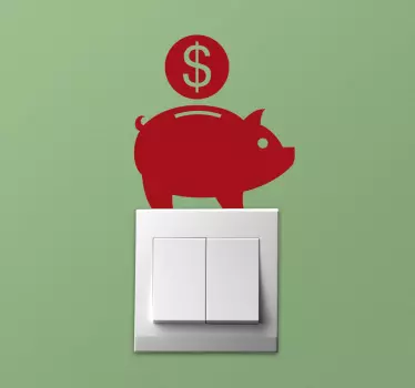 Piggy Bank light switch sticker - TenStickers