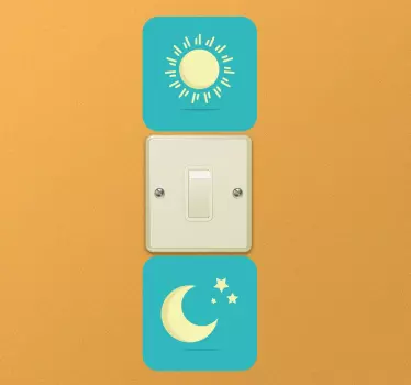 Night and day light switch sticker - TenStickers