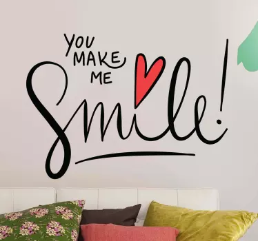 You make me smile text wall sticker - TenStickers