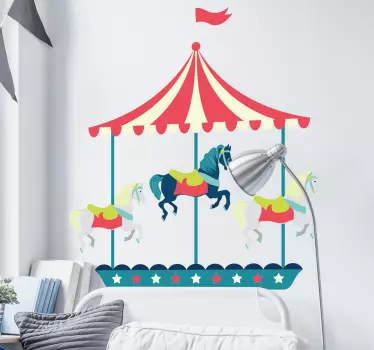 Sticker tête de lit carrousel enfant - TenStickers