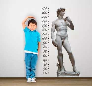 Muursticker groeimeter David de Michelangelo - TenStickers