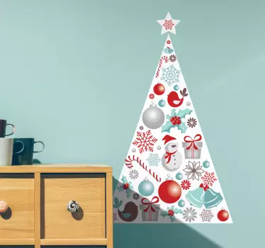 Triangular Christmas tree sticker - TenStickers