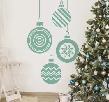 Christmas Baubles Decorative Wall Sticker - TenStickers