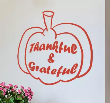 Pumpkin thanksgiving wall sticker - TenStickers