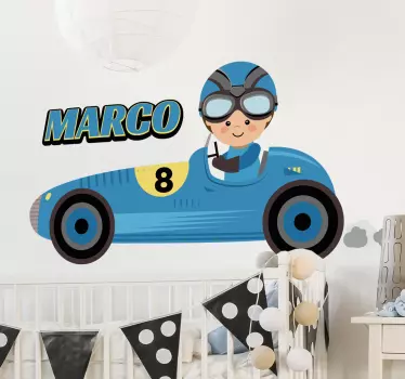 race car wall stickers for kid - TenStickers