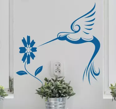Ornamental humming bird wall sticker - TenStickers