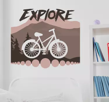 Explore Bicycle Wall Sticker - TenStickers